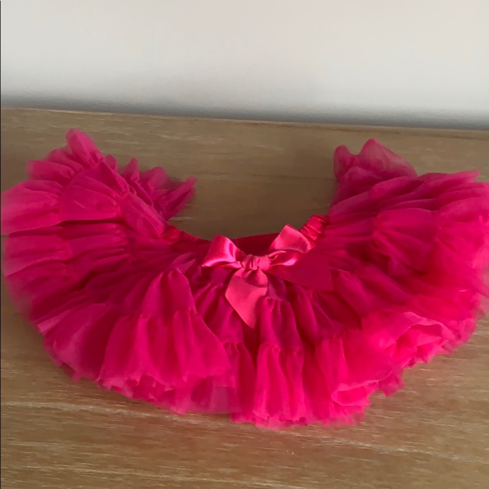 Hot pink fuchsia dance skirt with built-in undies.